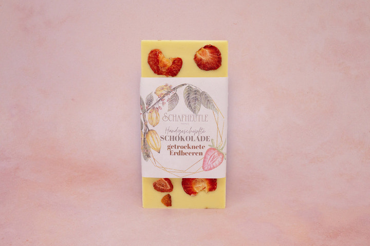 Weiße Schokolade mit Erdbeeren
