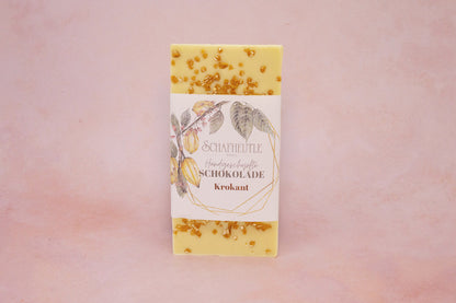White chocolate with brittle
